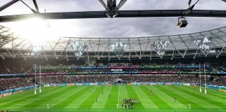 Springbok fans, Olympic stadium, London