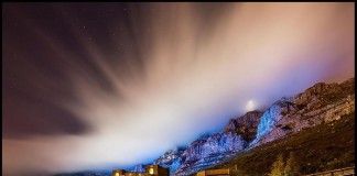 Table Mountain, blue for Childhood Cancer awareness