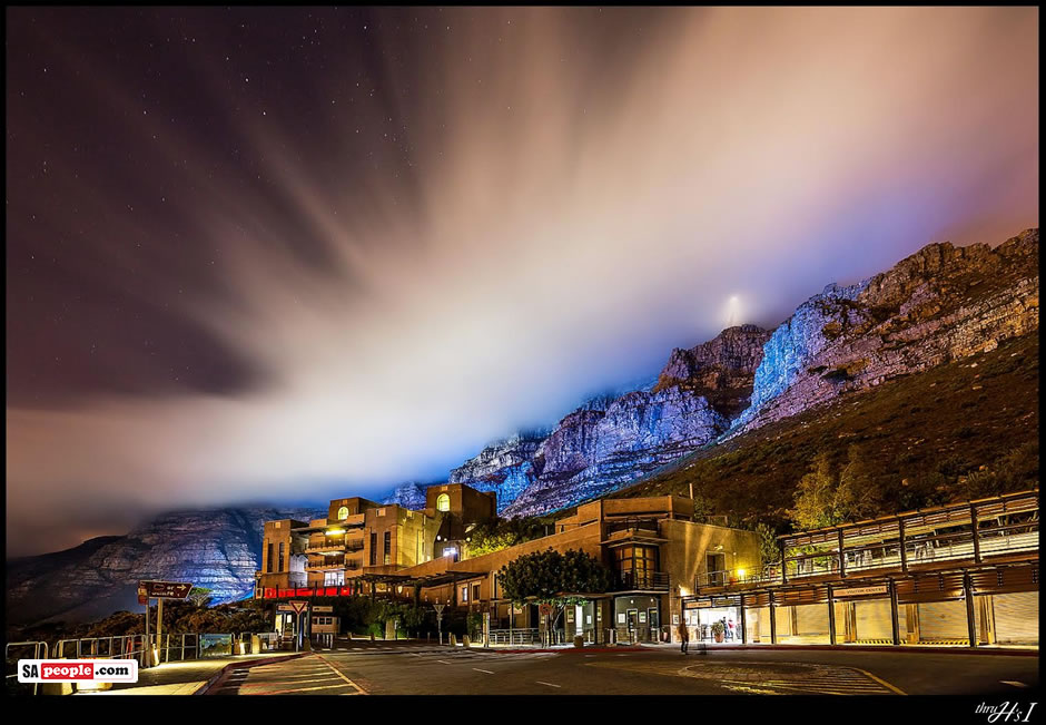 Table Mountain, blue for Childhood Cancer awareness