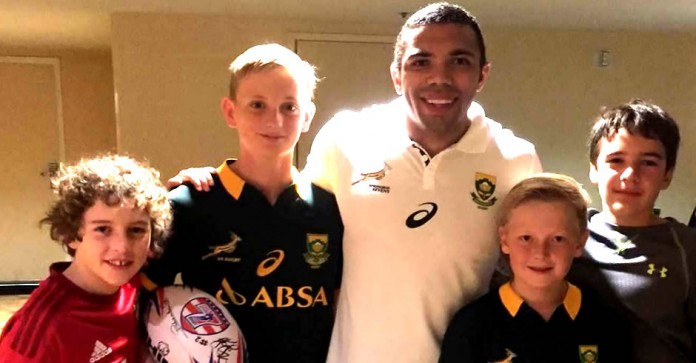 Bryan Habana and rugby fans