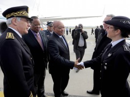 President Zuma arrives in France