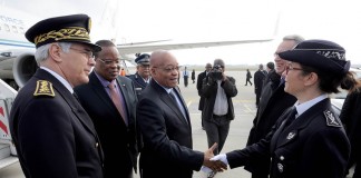 President Zuma arrives in France