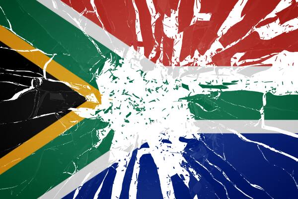 Shattered SA South African flag Shattered SA South African flag