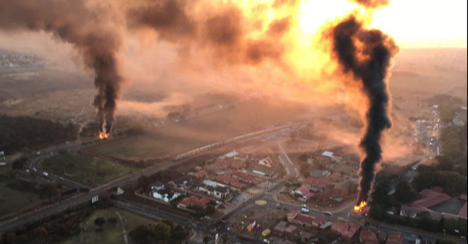 Image result for south africa 2016 burning tyres pretoria