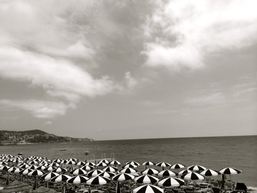 Sun loungers and umbrellas, Nice 22 July 2016