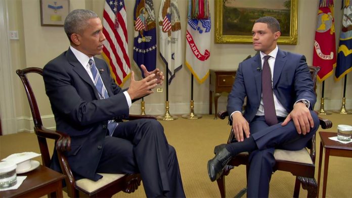 Barrak Obama and Trevor Noah