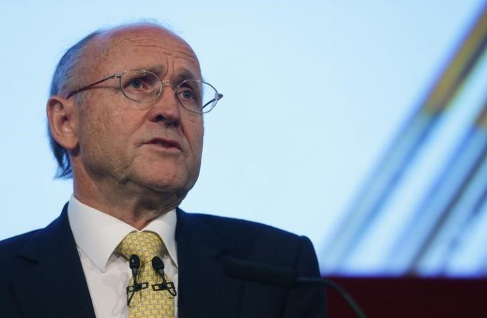 Jan du Plessis, the Chairman of Rio Tinto, attends the mining company's AGM at the QEII centre in central London