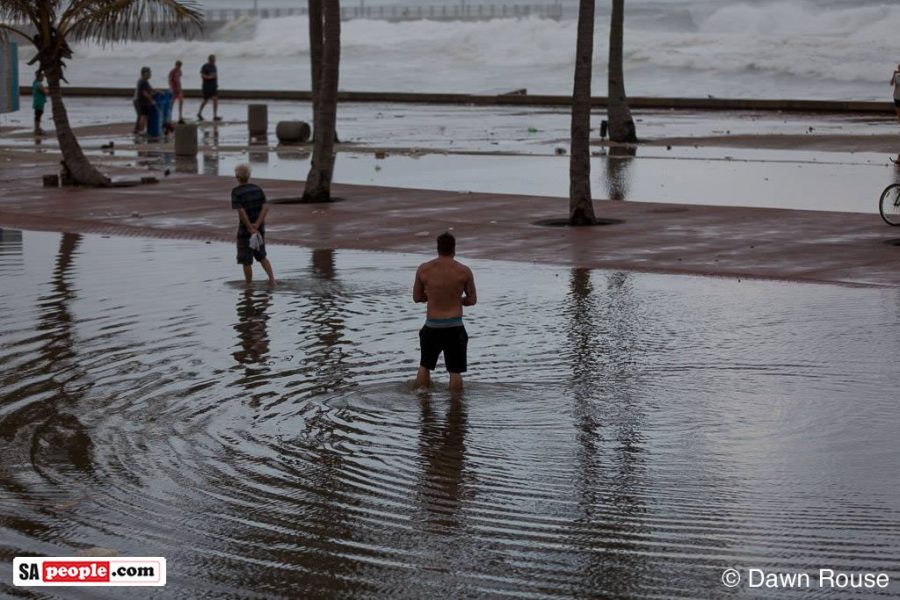 Durban beachfront flooded by big waves