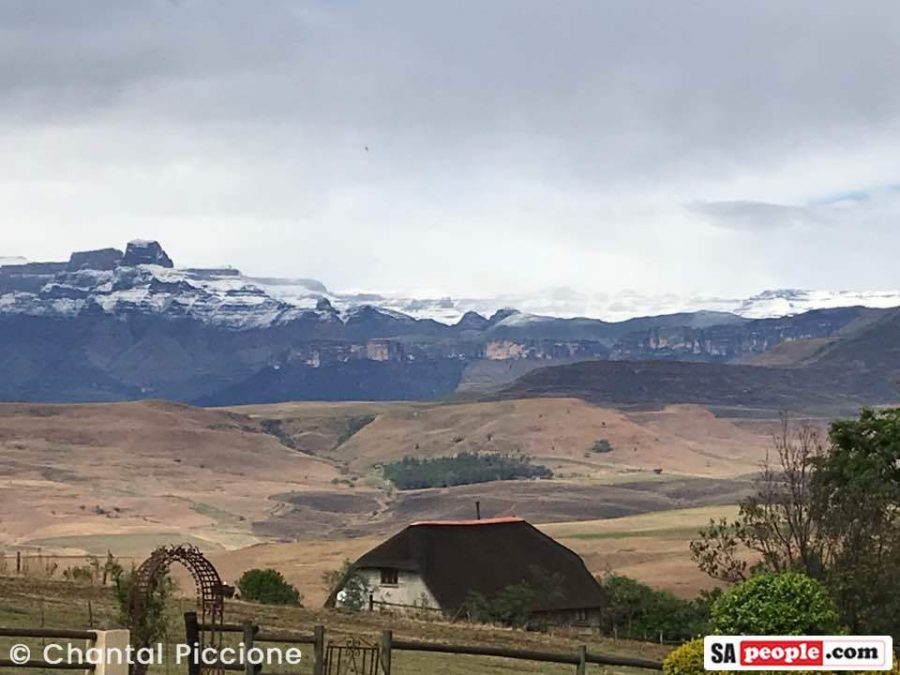 Snow on mountains in Drakensburg