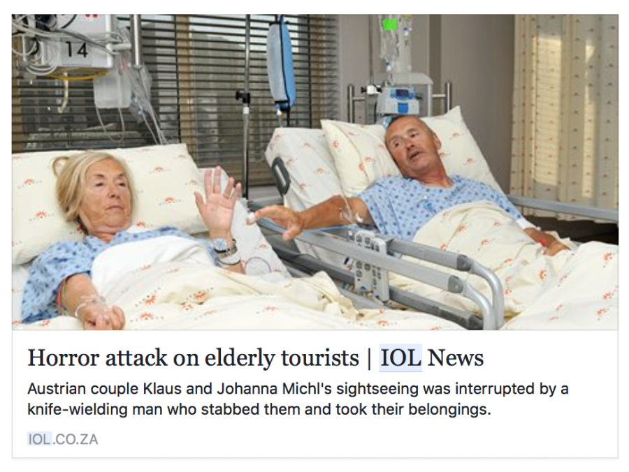 Austrian tourists attacked on Noordhoek Beach South Africa