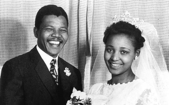 winnie mandela with nelson mandela weddingday
