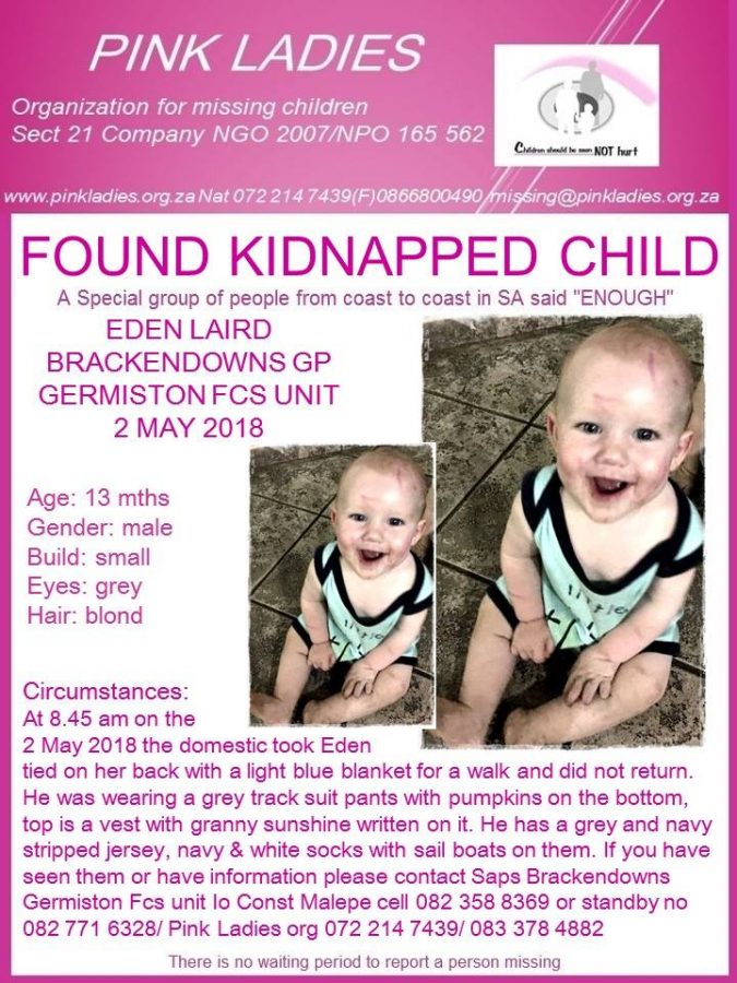 Kidnapped Child Eden Laird Found Unharmed in Gauteng, South Africa ...