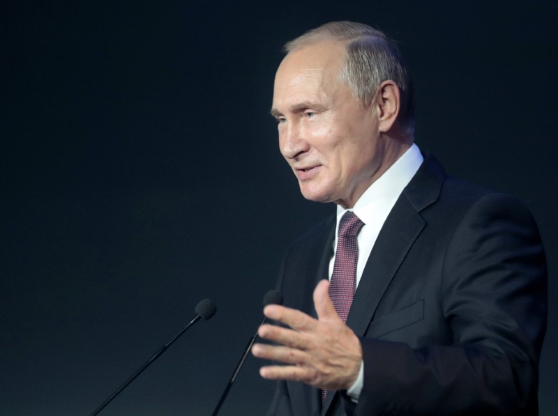 Russia's President Putin attends the International Cybersecurity Congress in Moscow