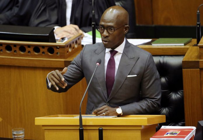 Finance Minister Malusi Gigaba delivers his budget address at Parliament in Cape Town