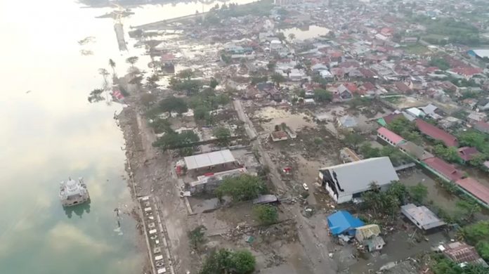 The damage after an earthquake is seen in Palu