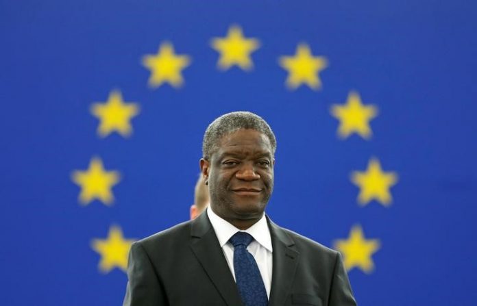 FILE PHOTO: Congolese gynaecologist Mukwege attends an award ceremony to receive his 2014 Sakharov Prize at the European Parliament in Strasbourg
