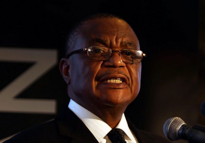 Zimbabwe's Vice-President Constantino Chiwenga speaks at a mining investment conference in Harar