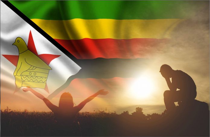 zimbabwe flag and people