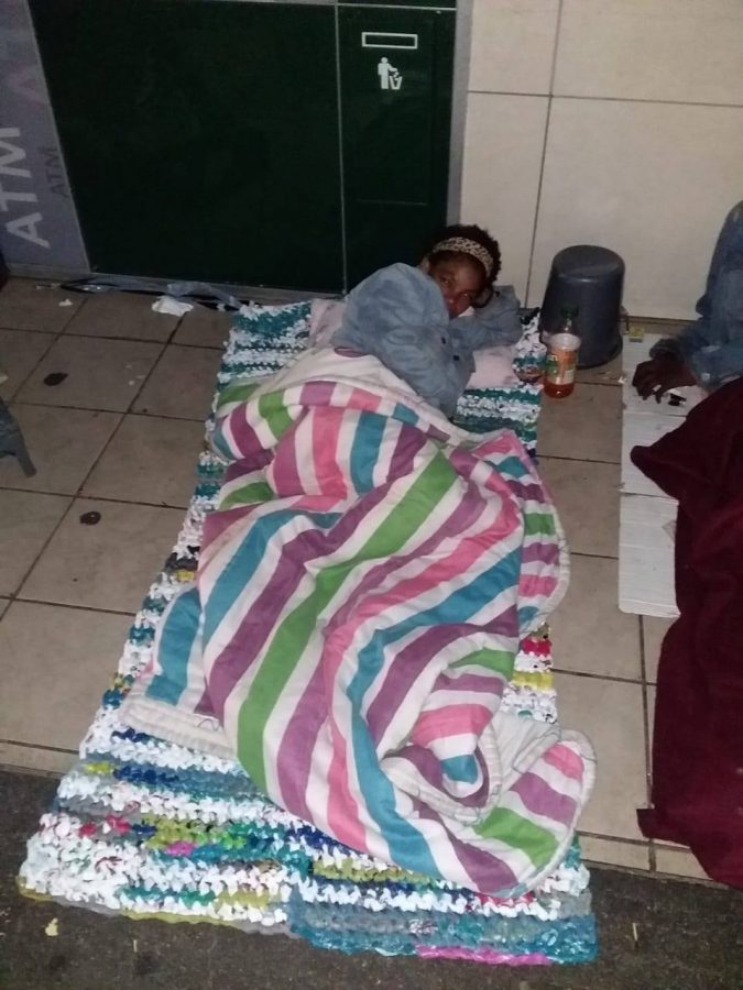 Port Elizabeth Residents Recycle Plastic Bags As Sleeping Mats For