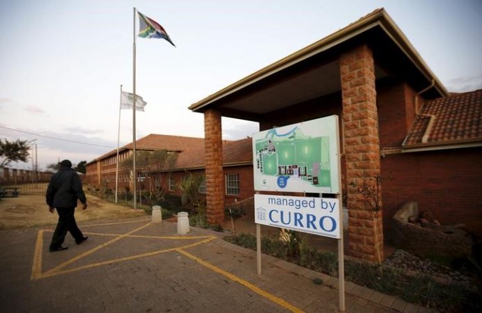 A security guard takes a walk at Waterstone College, a private school managed by Curro in the south of Johannesburg