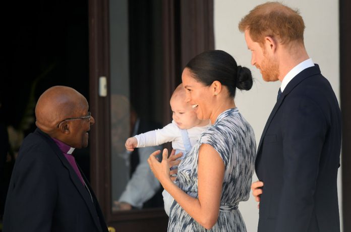 Baby Archie with Britain's Prince Harry and Meghan visit South Africa