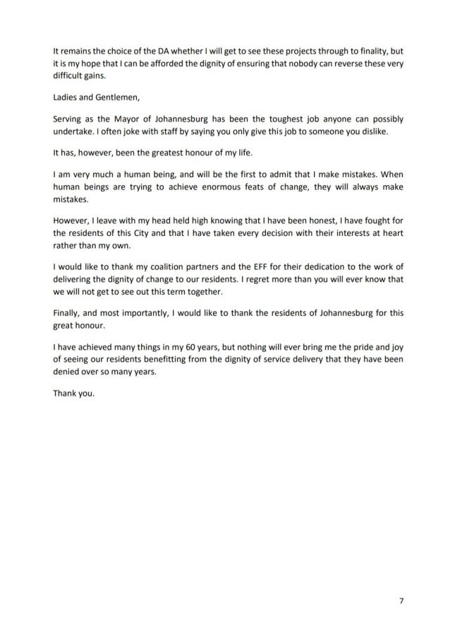 herman mashaba resigns joburg mayor