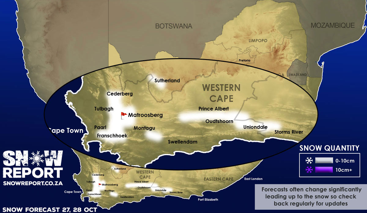 snow report south africa map