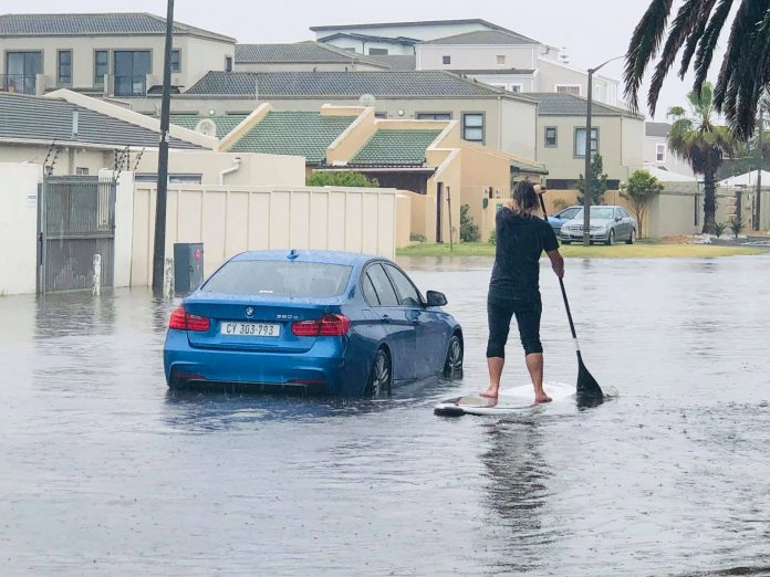 south african sup paddle boarding cape town floods