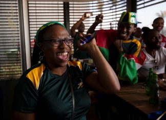 Rugby World Cup - Final - Fans watch England v South Africa in Cape Town
