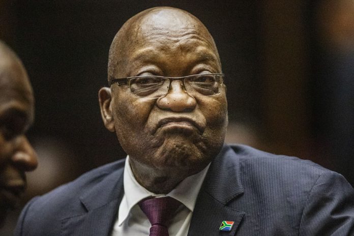 FILE PHOTO: Former South African President Jacob Zuma appears in court where he faces charges that include fraud, racketeering and money laundering in Pietermaritzburg Former South African President Jacob Zuma