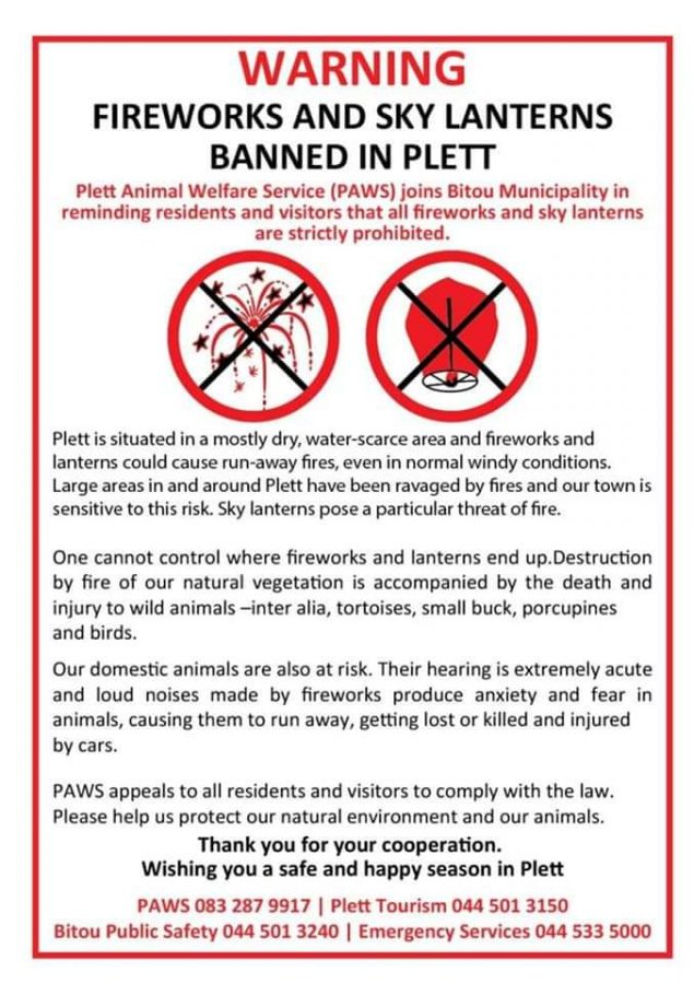 no fireworks in plett laser show for plettenberg bay new year