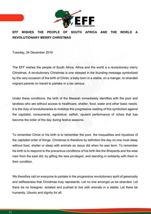 eff christmas message 