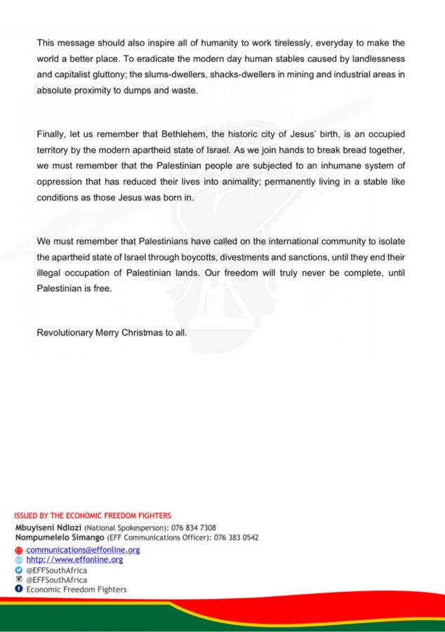 eff christmas message 