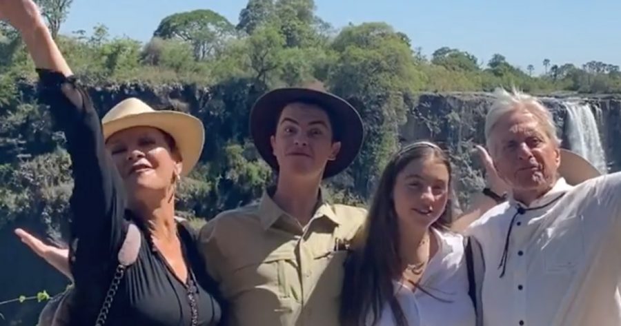 michael douglas family holiday africa