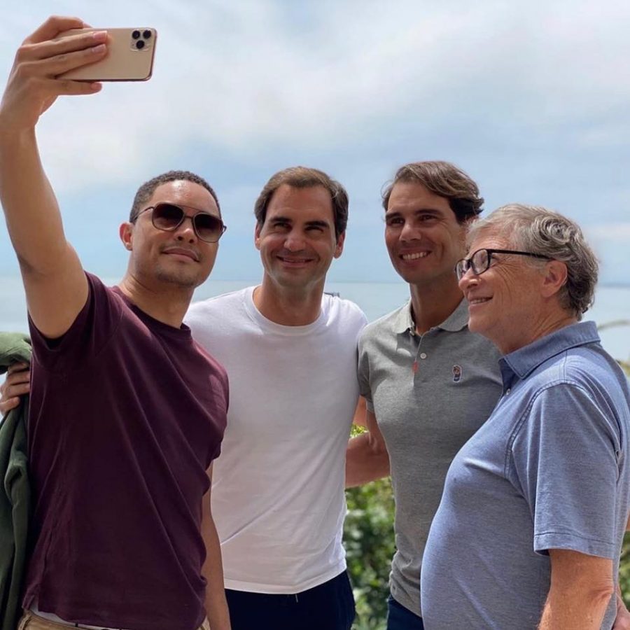 Trevor Noah, Roger Federer, Rafa Nadal and Bill Gates Match In Africa Tennis
