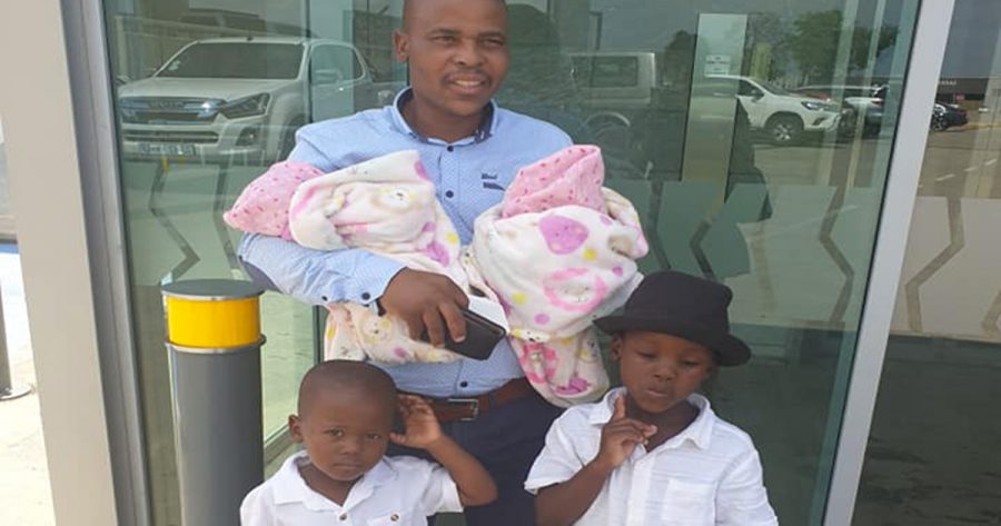 south african father twins mom died widowed
