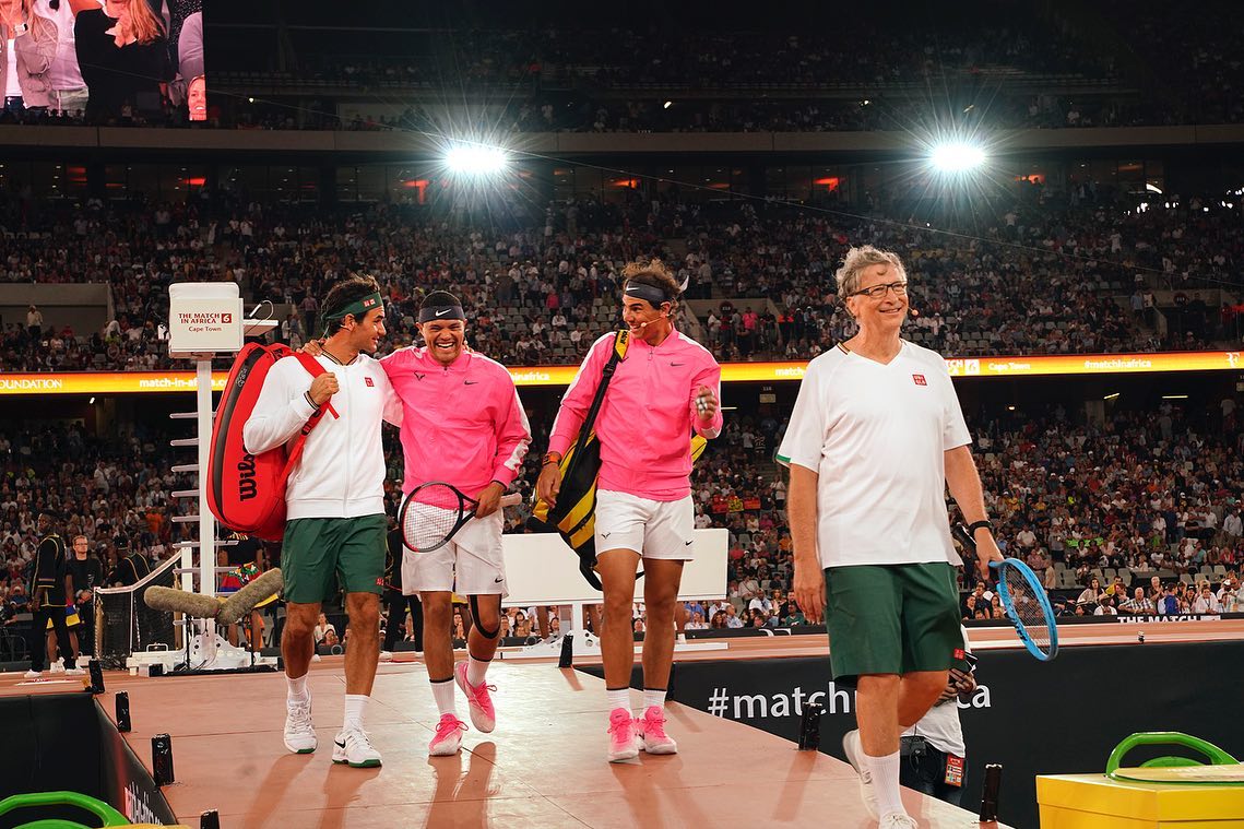 WATCH Trevor Noah, Bill Gates, Federer and Nadal at Tennis Match in