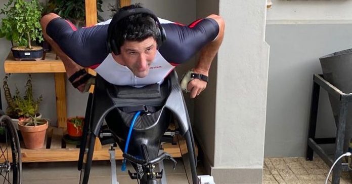 South African wheelchair Ernst van Dyk virtual Boston Marathon South African wheelchair Ernst van Dyk virtual Boston Marathon