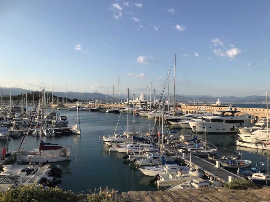 Photo of Port Vauban taken from Les Remparts, with Fort Carre in the background, where Napolean was once held.