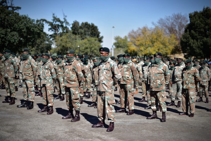 21 Infantry Battalion members in formation for the event