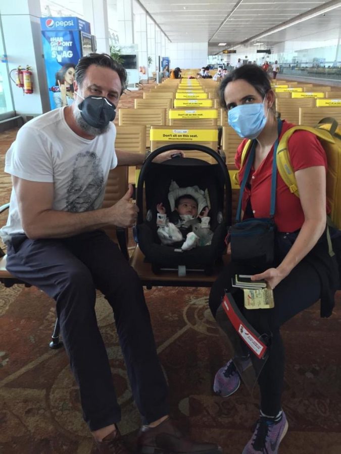 A couple with a one-month-old baby have been repatriated from India to South Africa. Photo: Tom Brown A couple with a one-month-old baby have been repatriated from India to South Africa. Photo: Tom Brown