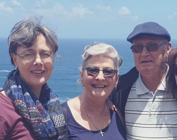 Murdered farm couple Danie Brand, 83, (right) and wife Breggie, 73, (centre) and daughter Elzabie, 54, who was also kidnapped along with her parents and killed while visiting them for the weekend at their farm in Hartswater, Northern Cape, South Africa.