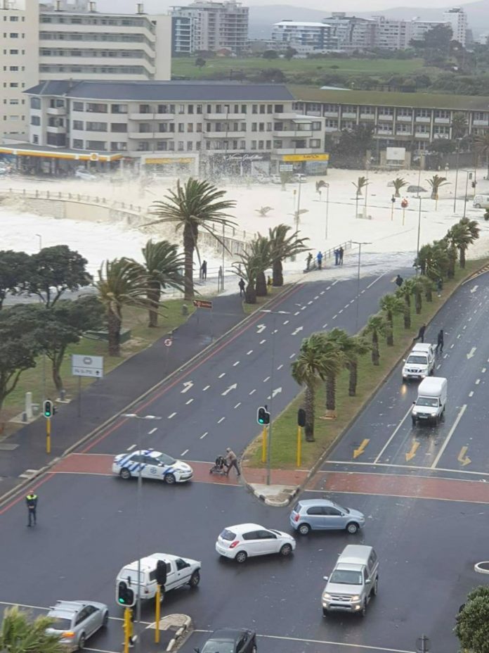 WATCH Cape Town Storms Today Huge Foam Waves Crash Over Sea Point Barriers SAPeople