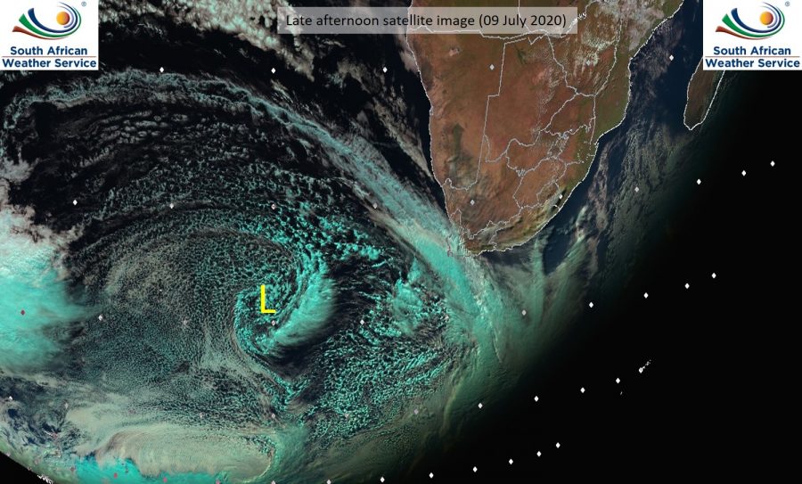weather satellite image south africa cold front