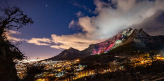 table-mountain-cape-town-painted-red-lightsared