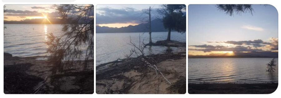 Sunset on Sunday evening over Theewaterskloof Dam: