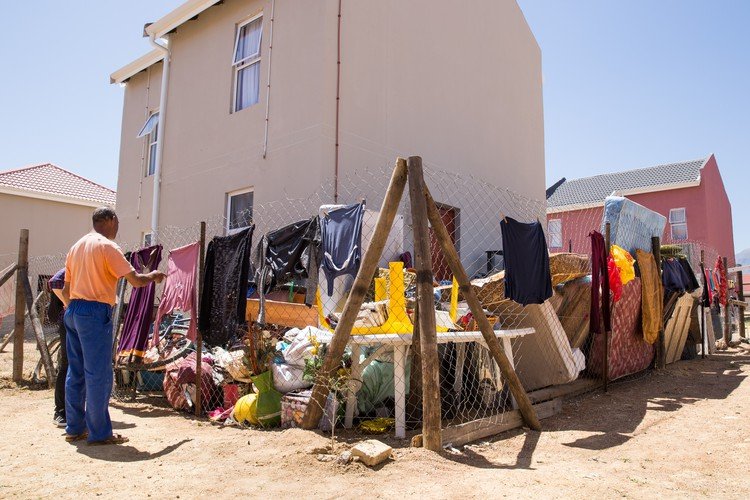 Most of the family’s belongings are still stacked outside in the small yard since their eviction last week. Photo: Ashraf Hendricks
