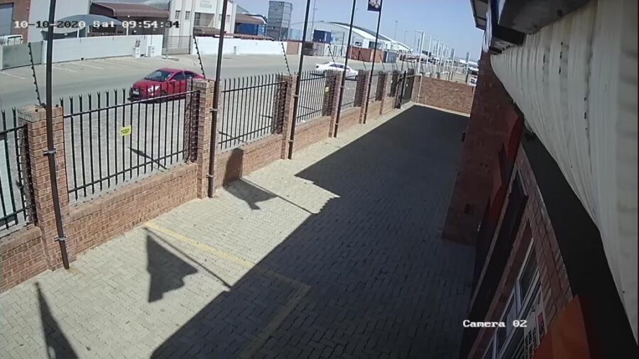 the red car was caught by cctv