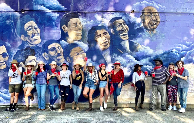Friends of South Africa Nashville in front of Jimi Hendrix mural on Jefferson Street