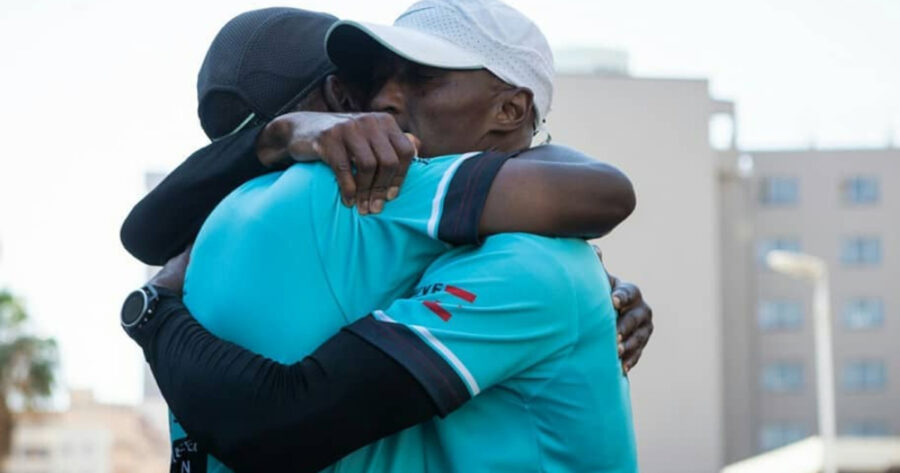 Kabelo Mabalane and Peteni Kuzwayo ran 600km in 17 days to raise money for hungry children. Photo: FB/Peteni M Kuzwayo